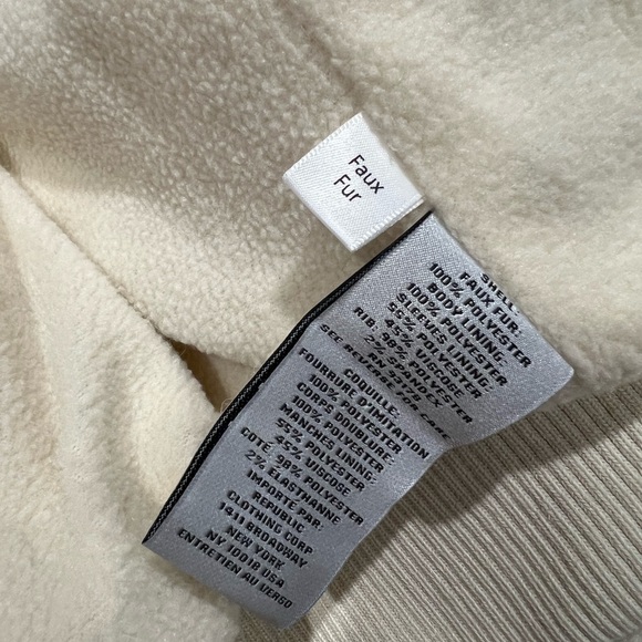 Jason Wu 2 Way Zip Front Faux Fur Ivory Bomber Jacket Coat w/ Pockets Small - Picture 8 of 13